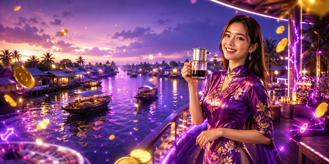 Không gian giải trí casino ven sông Mekong với cà phê Việt Nam thư thái